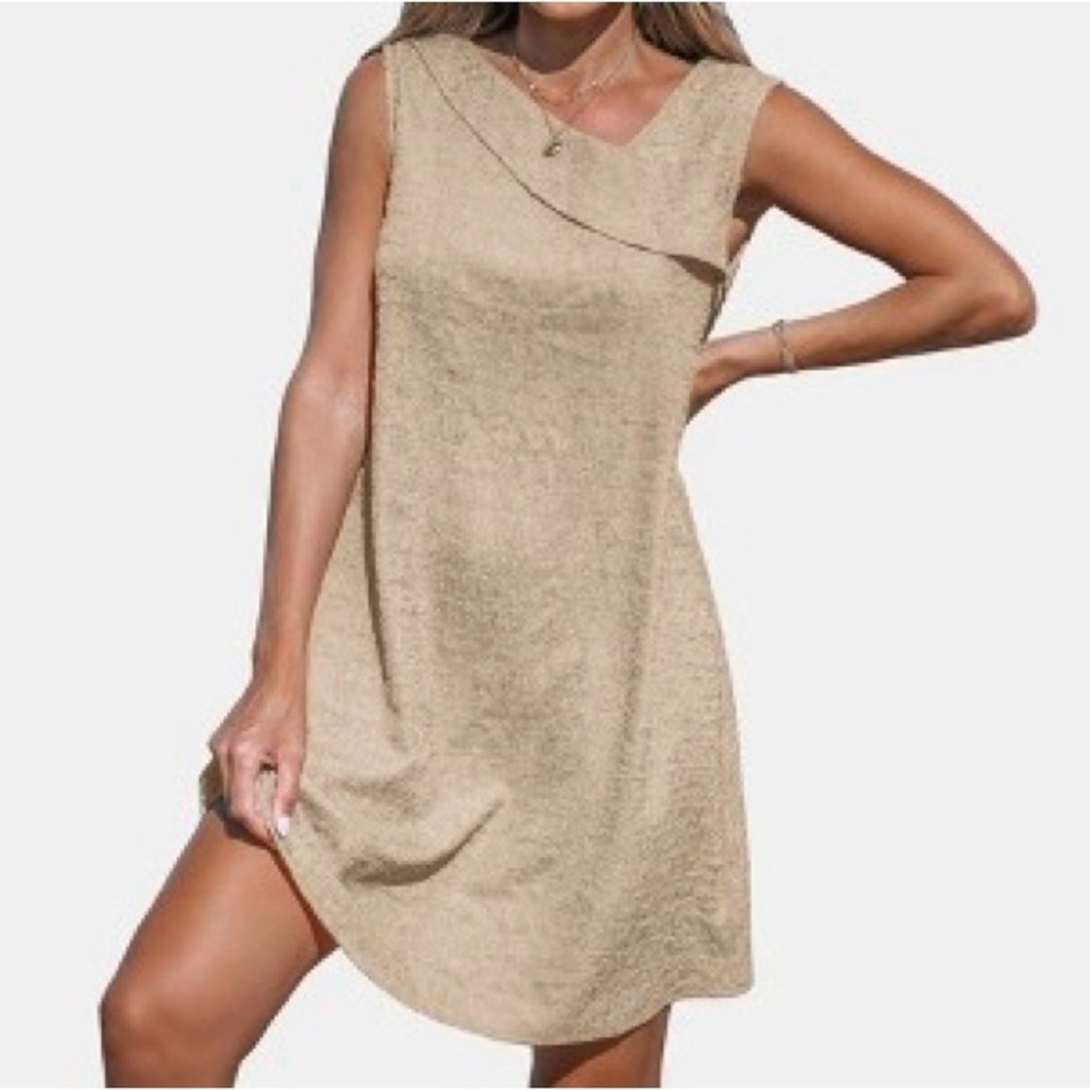 New!Casual Dresses Loose Mini Tank Dress Sleeveless!